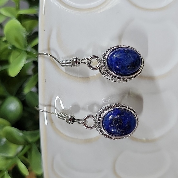 Jewelry - Lapis Vintage Style Drop Earrings, S925